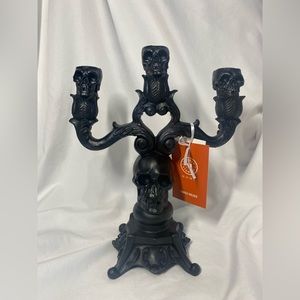 NWT Black Skull Candelabra Martha Stewart HomeGoods